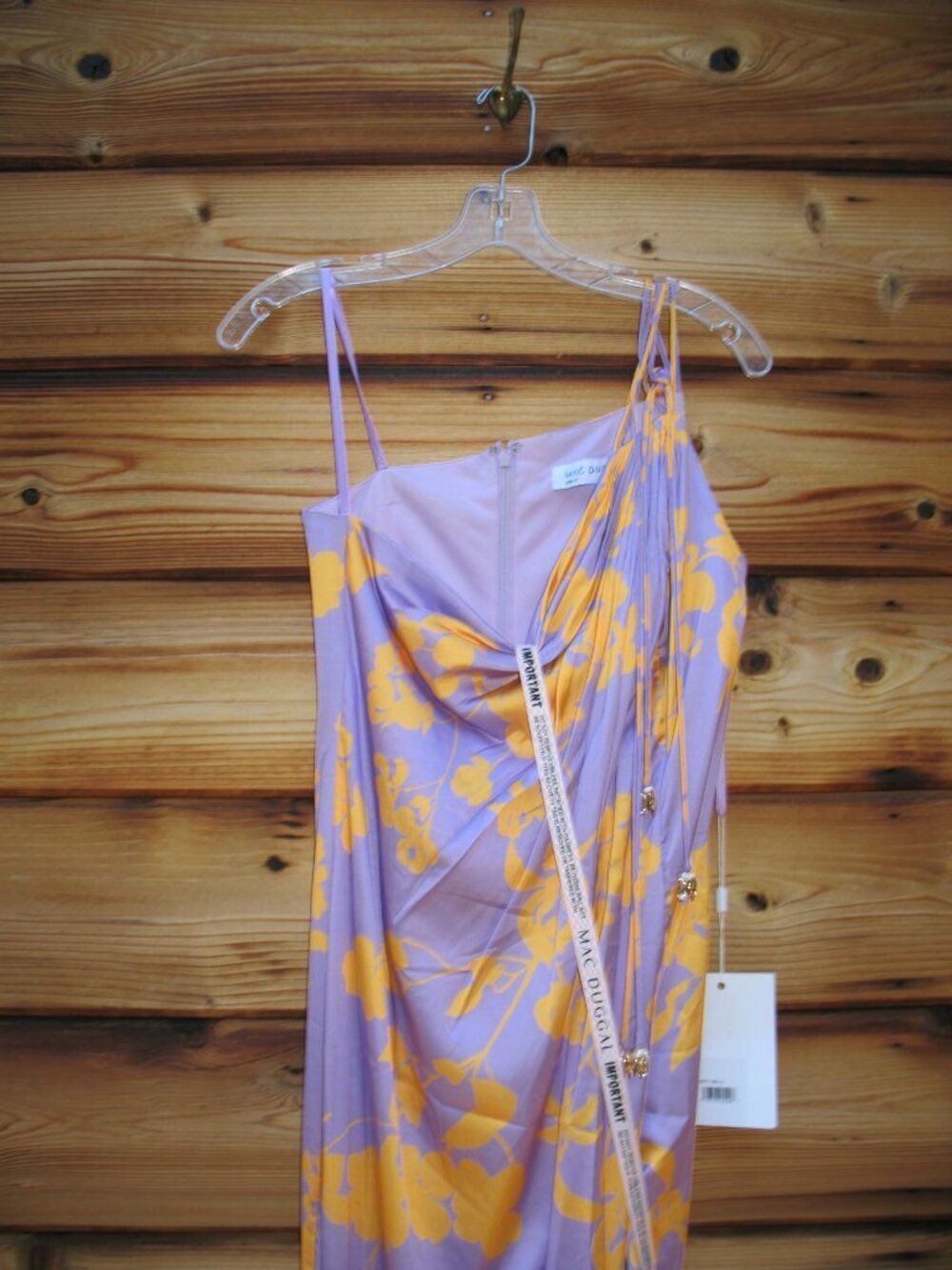 NWT Mac Duggal 68771 Orchid Floral Printed One Shoulder Maxi Dress S - Picture 7 of 15